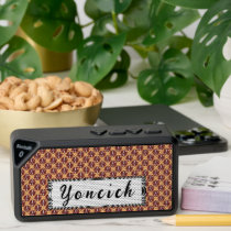 Burgundy-Ivory Flower Ribbon by Kenneth Yoncich Bluetooth Speaker
