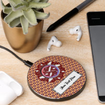 Burgundy-Ivory Flower Ribbon by Kenneth Yoncich Wireless Charger