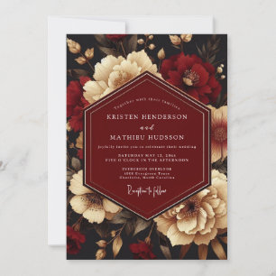 Burgundy Ivory Luminous Wedding Invitation