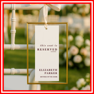 Burgundy & Ivory Reserved Seating Wedding Tag Invitation