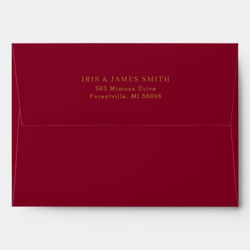 Burgundy Ivory Rust Orange 5x7 Card Wedding A7 Envelope | Zazzle
