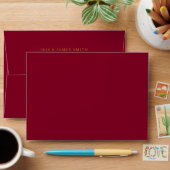 Burgundy Ivory Rust Orange 5x7 Card Wedding A7 Envelope | Zazzle