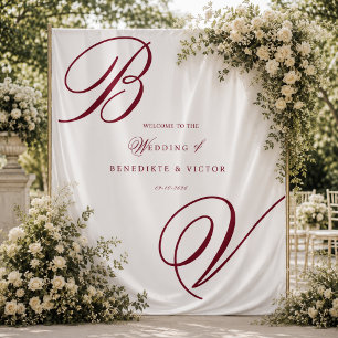 Burgundy Ivory Wedding Backdrop