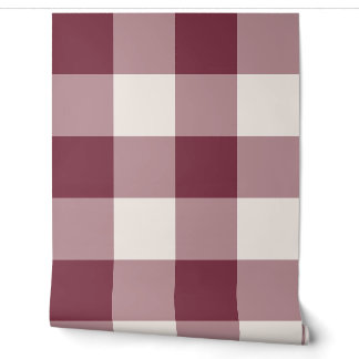 Burgundy Jumbo Buffalo Check Gingham Wallpaper