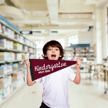 Burgundy | Kindergarten Graduate Pennant Flag<br><div class="desc">Trendy school colors pennant makes the perfect keepsake for your graduate! Add your choice of personalization. Change the background color as needed or add your favorite photo. You can customize it with the graduate's name, school name, year and a custom message. All colors are editable to change to your school...</div>