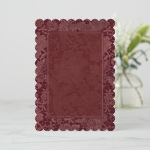 Burgundy Lace Bridal Shower Invitation