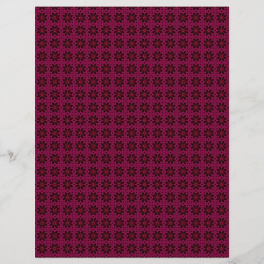 Burgundy Lace & Flowers Scrapbook Paper Pages