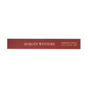 Burgundy Leather Print Wrap Around Label
