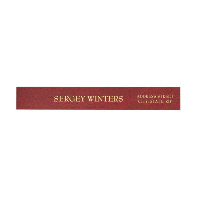 Burgundy Leather Print Wrap Around Label (Individual)