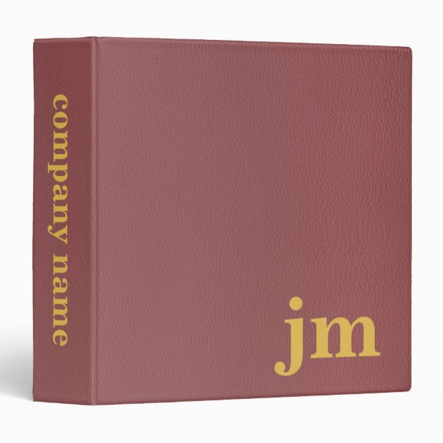 Burgundy leather texture customer design  3 ring binder (Front/Spine)