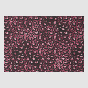 Burgundy Leopard Print Glitter Tissue Paper
