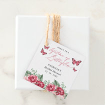 Burgundy Lifetime of Butterflies Bridal Shower Favor Tags