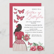 Burgundy Lifetime of Butterflies Bridal Shower Invitation