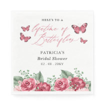 Burgundy Lifetime of Butterflies Bridal Shower Napkins