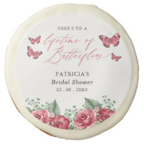 Burgundy Lifetime of Butterflies Bridal Shower Sugar Cookie