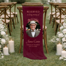 Burgundy Linen Father Of The Bride Wedding Sign