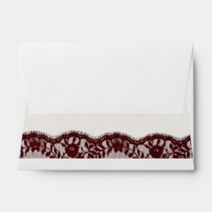 BURGUNDY LINEN LACE ENVELOPE