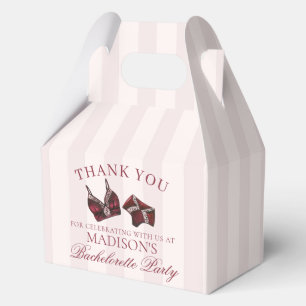 Burgundy Lingerie Bachelorette Party Favor Gable Boxes