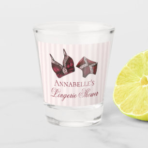 Burgundy Lingerie Shower Bachelorette Party Favor Shot Glass