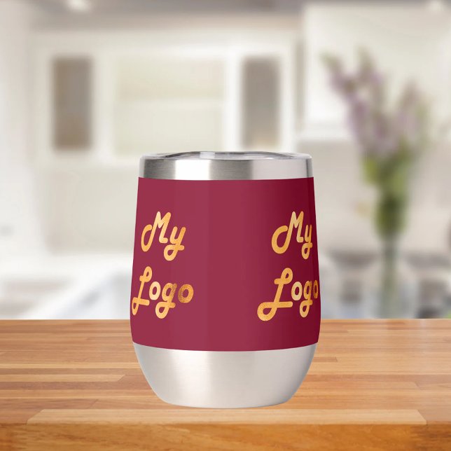 Burgundy logo business corporate thermal wine tumbler (Creator Uploaded)