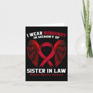 Burgundy Loss Of Sister In Law Multiple Myeloma Aw Card
