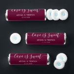 Burgundy Love is Sweet Custom Wedding Breath Savers® Mints<br><div class="desc">Burgundy Love is Sweet Custom Wedding Breath Savers® Mints.</div>