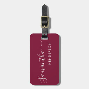 Burgundy Luggage Tags Wedding Table Plan/Favor