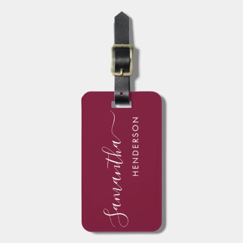 Burgundy Luggage Tags Wedding Table PlanFavor