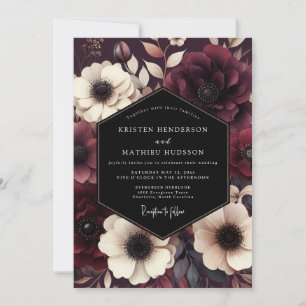 Burgundy Lush Gothic Wedding Invitation
