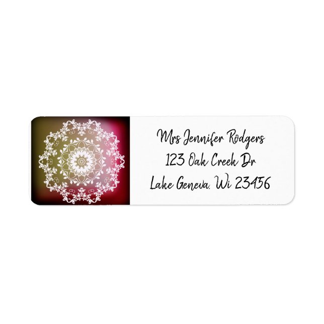 Burgundy Mandala Abstract Label (Front)