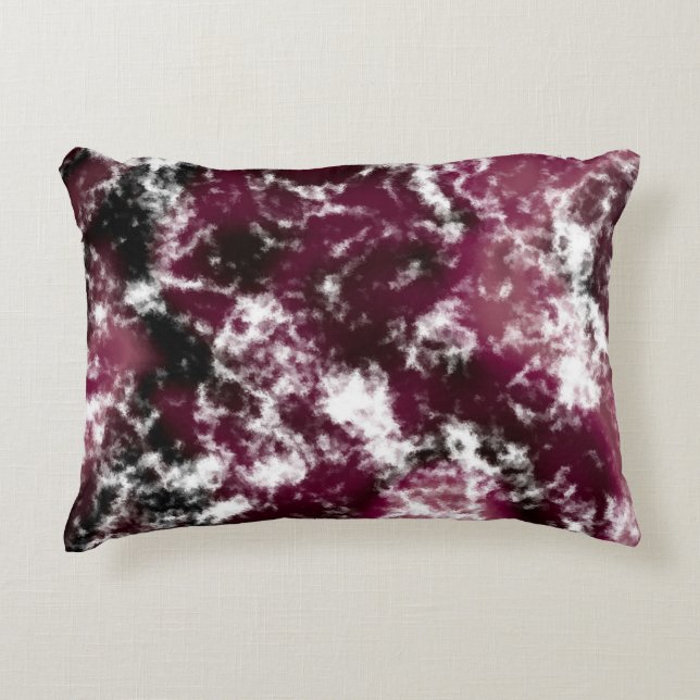 Burgundy Marble Abstract Accent Pillow (Front)