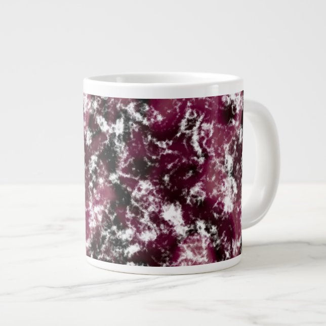 Burgundy Marble Abstract Giant Coffee Mug (Front Right)