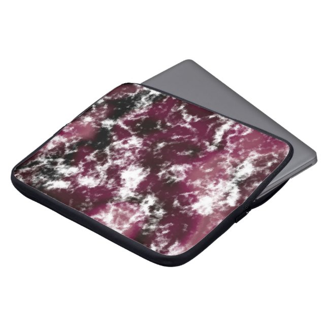 Burgundy Marble Abstract Laptop Sleeve (Front Top)