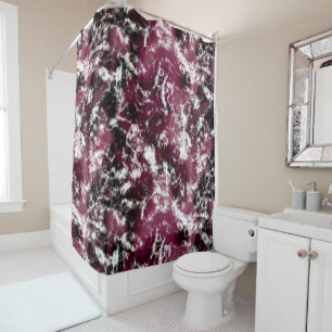 Burgundy Marble Abstract Shower Curtain