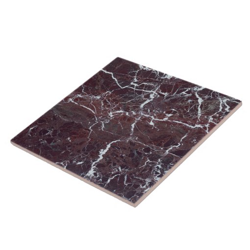 Burgundy marble ceramic tile | Zazzle