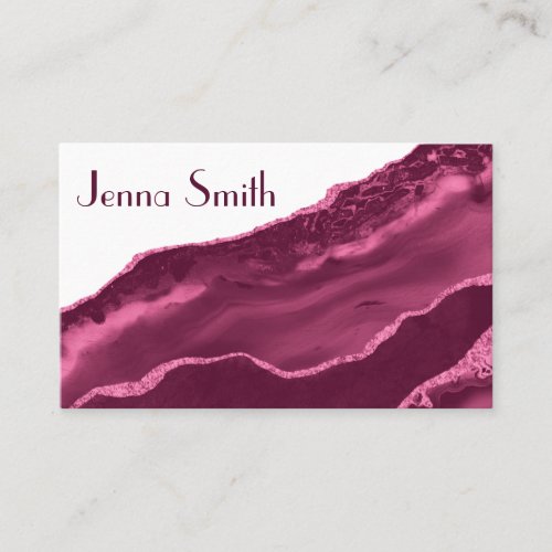 Burgundy Marble  Glitter Beauty Style Business Card