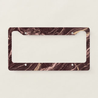 Burgundy Marble Texture Elegant Clean Style License Plate Frame