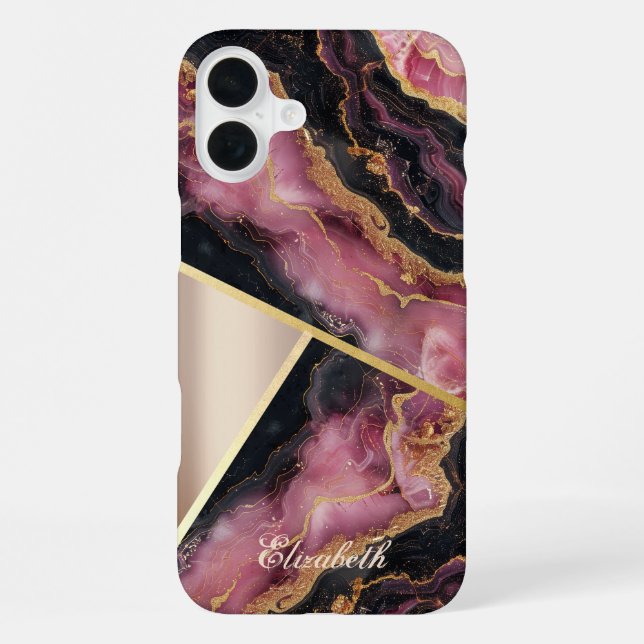 Burgundy Marble Texture,Geometric Iphone Case (Back)