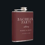Burgundy Maroon Classic Mens Bachelor Party Gift Flask<br><div class="desc">Burgundy Maroon Classic Mens Bachelor Party Gift Flask

Follow our store for lots more invitations and designs</div>