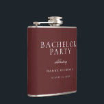 Burgundy Maroon Classic Mens Bachelor Party Gift Flask<br><div class="desc">Burgundy Maroon Classic Mens Bachelor Party Gift Flask

Follow our store for lots more invitations and designs</div>