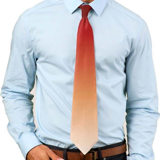 Burgundy Maroon Red Coral White Gradient Ombre Neck Tie (Creator Uploaded)