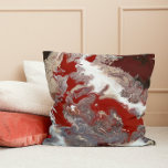 Burgundy Maroon Red Grey Abstract Art Marble Throw Pillow<br><div class="desc">This design was created from my one-of-a-kind fluid acrylic painting. It may be personalized by clicking the customize button and adding a name, initials or your favorite words. Contact me at colorflowcreations@gmail.com if you with to have this design on another product. Purchase my original abstract acrylic painting for sale at...</div>