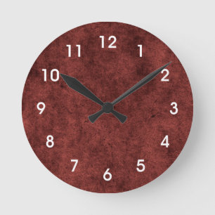 Burgundy Maroon Red Round Clock