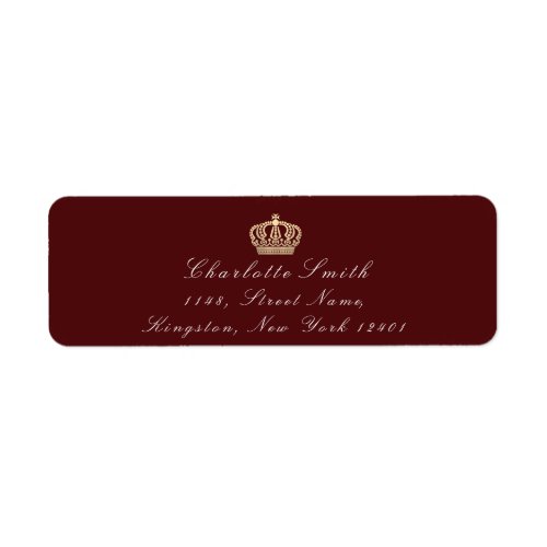 Burgundy Maroon Sepia RSVP Crown Princess Bridal Label