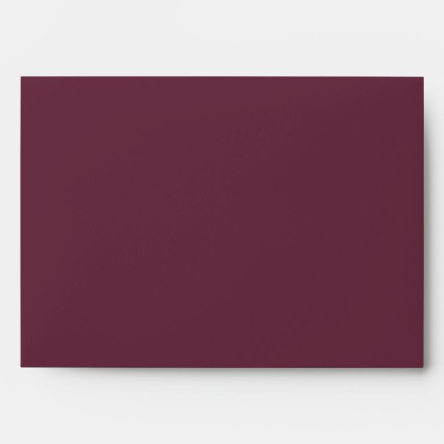 Burgundy Marsala and White Return Address Wedding Envelope (Front)