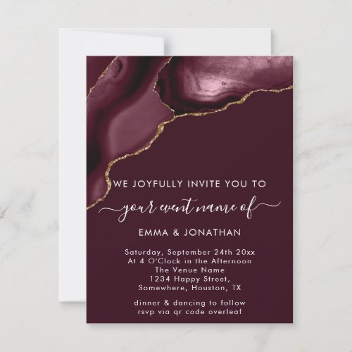 Burgundy Marsala Gold Border Glitter Abstract