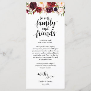 Burgundy Marsala, Place Setting Thank You Card