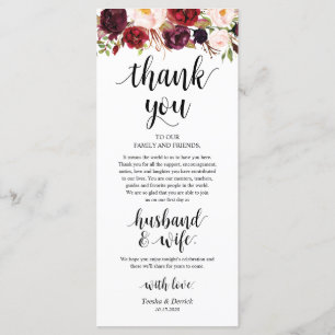 Burgundy Marsala, Place Setting Thank You Card
