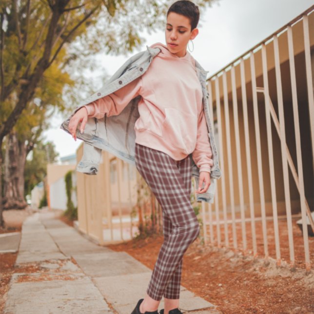 Burgundy Marsala Plaid Leggings (Creator Uploaded)