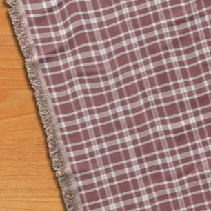 Burgundy Marsala Plaid Throw Blanket